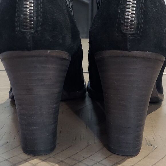 Aquatalia Frannie Black Suede Woven Ankle Booties Sz 10 - Picture 5 of 14